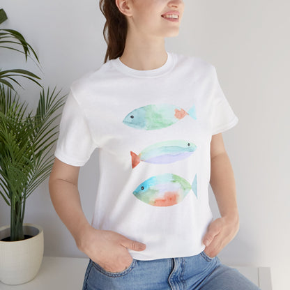 Watercolor Fish Short Sleeve T Shirt