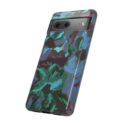 Hand Painted Abstract Colorful Teal Purple Green: Impact-Resistant Phone Case