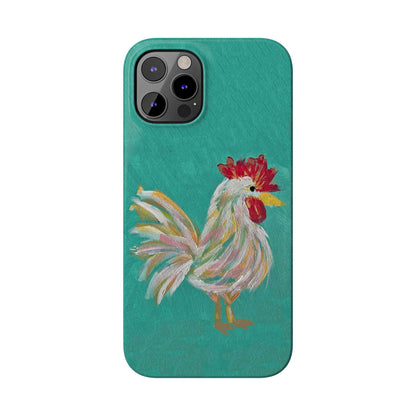 Phone Case hand painted chicken rooster digitized