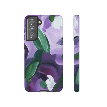 Purple Flowers Hand Painted Abstract Colorful Case: Impact-Resistant Phone Cases