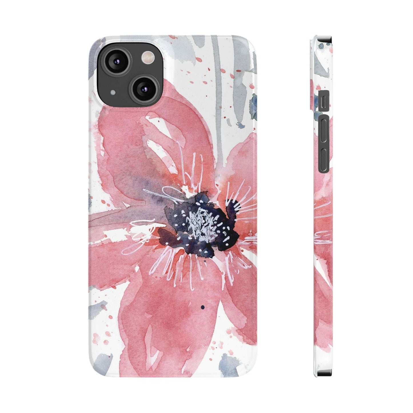 Watercolor Pink Flower Abstract Phone Case: Slim Case