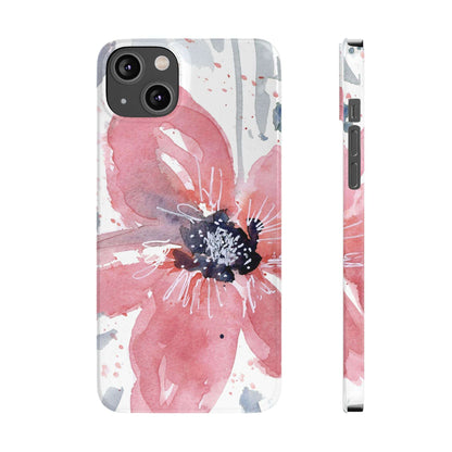 Watercolor Pink Flower Abstract Phone Case: Slim Case