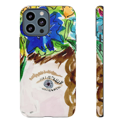 Vera | Hand Painted Girl with Flowers Headdress Colorful Case: Impact-Resistant Phone Cases