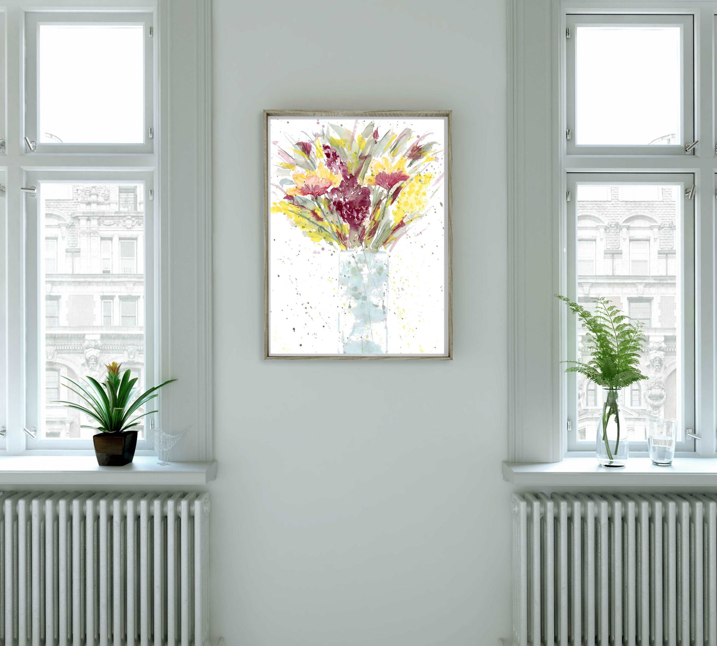 Watercolor Wildflowers Print, Downloadable Wall Art