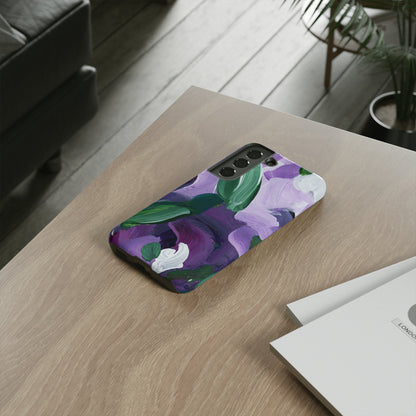 Purple Flowers Hand Painted Abstract Colorful Case: Impact-Resistant Phone Cases