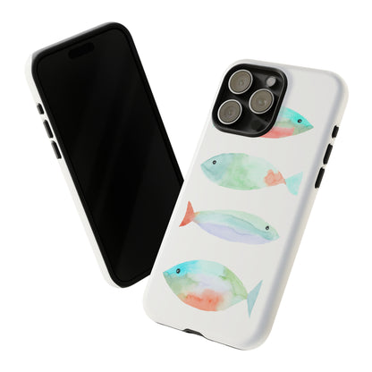 4 Watercolor Fish Hand Painted Cute Phone Case - Tough Case