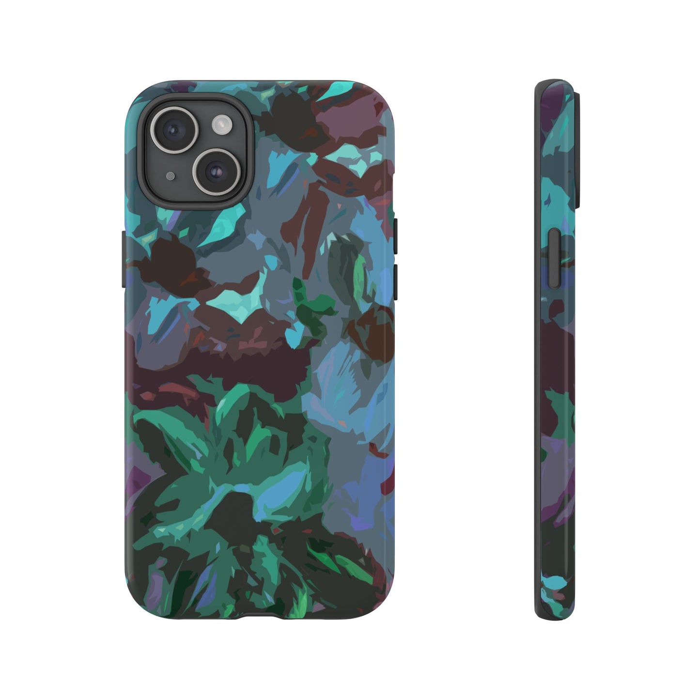 Hand Painted Abstract Colorful Teal Purple Green: Impact-Resistant Phone Case