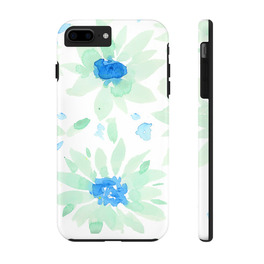 Watercolor Blue Green Sunflowers Phone Case: Tough Case