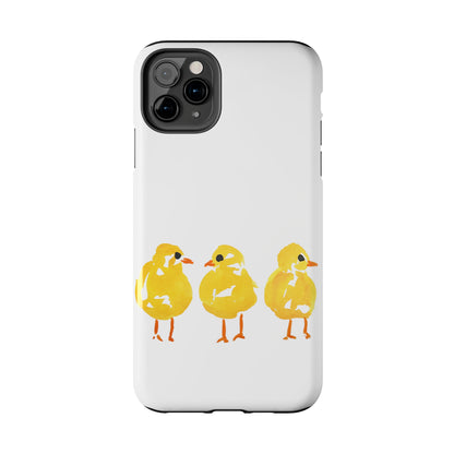 Watercolor 3 Yellow Baby Chicks Phone Case: Tough Case