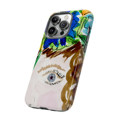 Vera | Hand Painted Girl with Flowers Headdress Colorful Case: Impact-Resistant Phone Cases