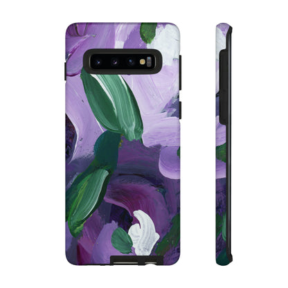 Purple Flowers Hand Painted Abstract Colorful Case: Impact-Resistant Phone Cases