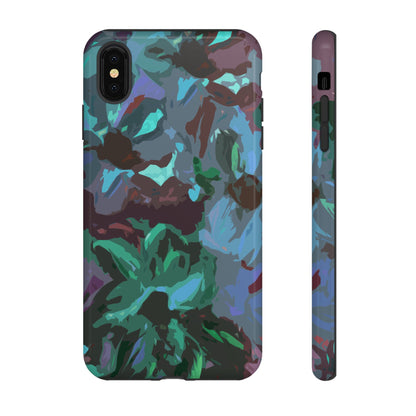 Hand Painted Abstract Colorful Teal Purple Green: Impact-Resistant Phone Case