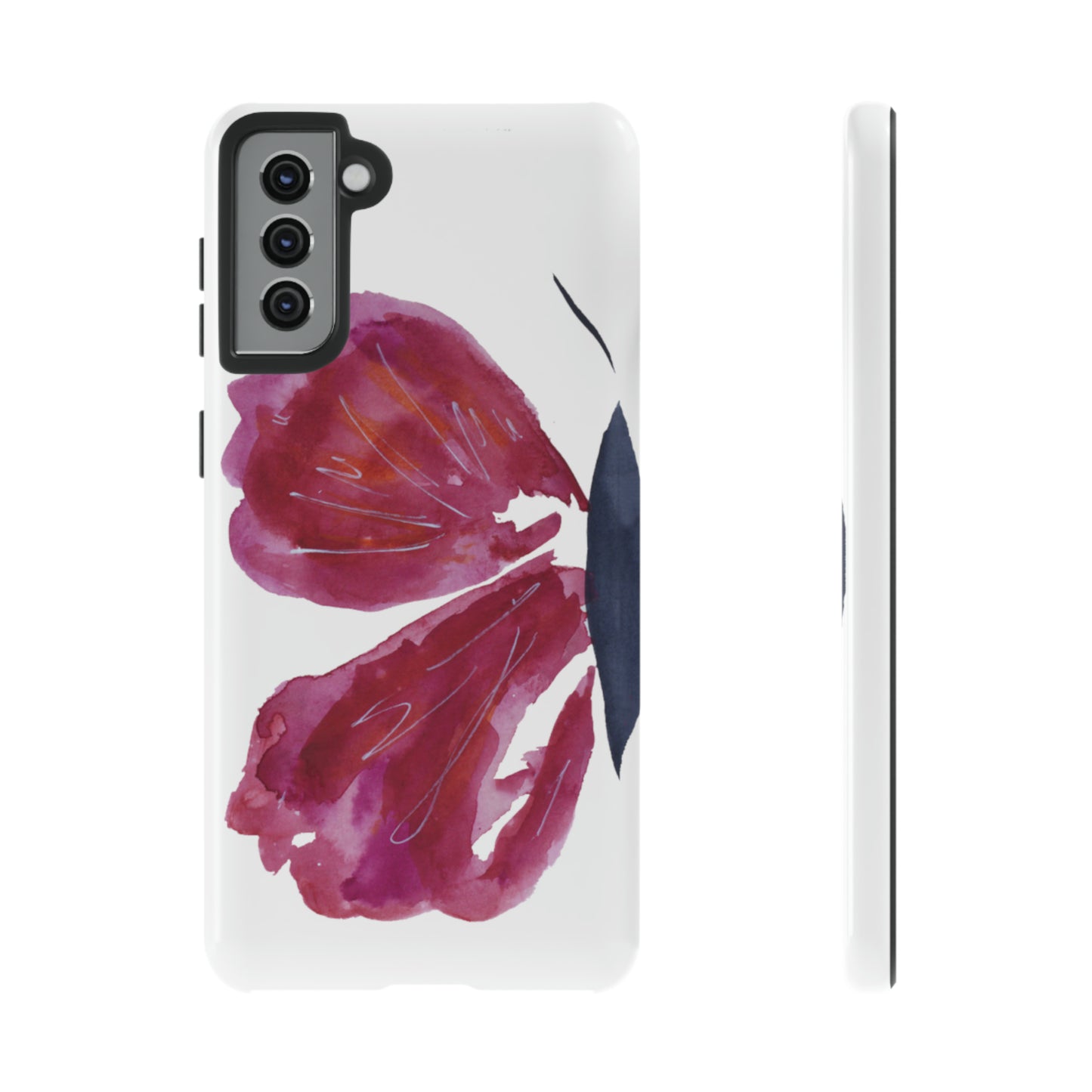 Beautiful Burgundy Butterfly Abstract Hand Painted Cute Phone Case - Tough Case