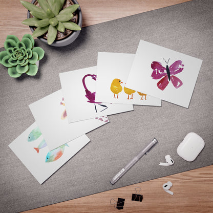 Multi-Design Greeting Cards (5-Pack) Watercolor Animals