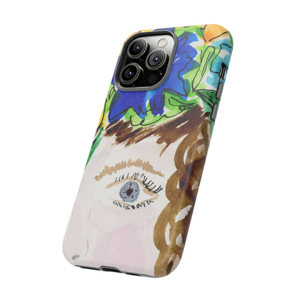 Vera | Hand Painted Girl with Flowers Headdress Colorful Case: Impact-Resistant Phone Cases