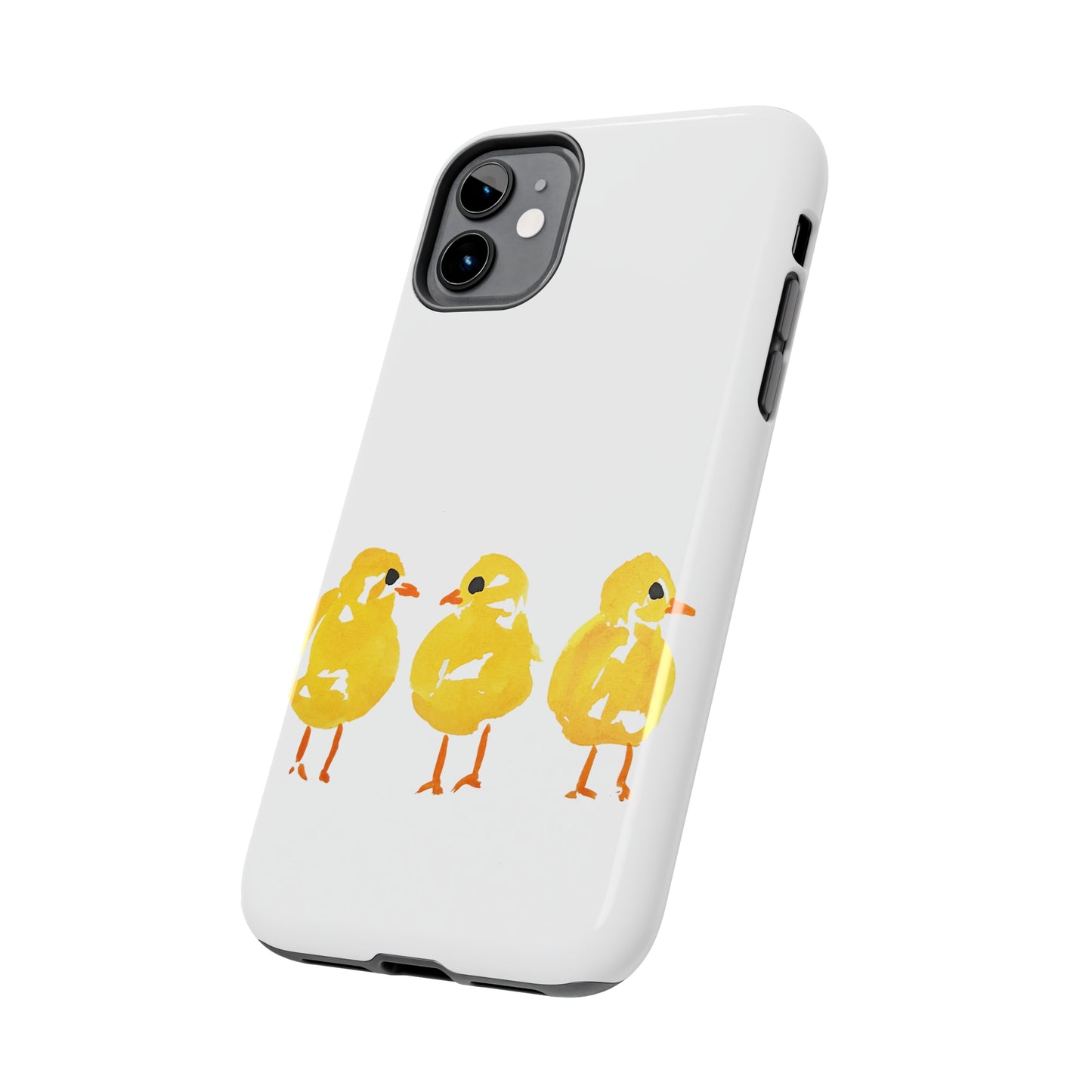 Watercolor 3 Yellow Baby Chicks Phone Case: Tough Case