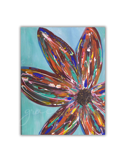 Wild Colorful Floral Painting | 16x20 Canvas