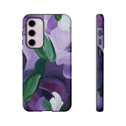 Purple Flowers Hand Painted Abstract Colorful Case: Impact-Resistant Phone Cases