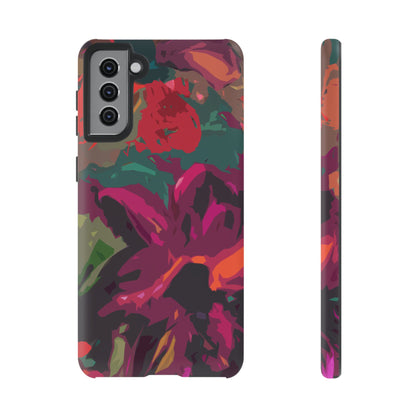 Hand Painted Abstract Colorful Burgundy Teal Orange Red Impact-Resistant Phone Cases