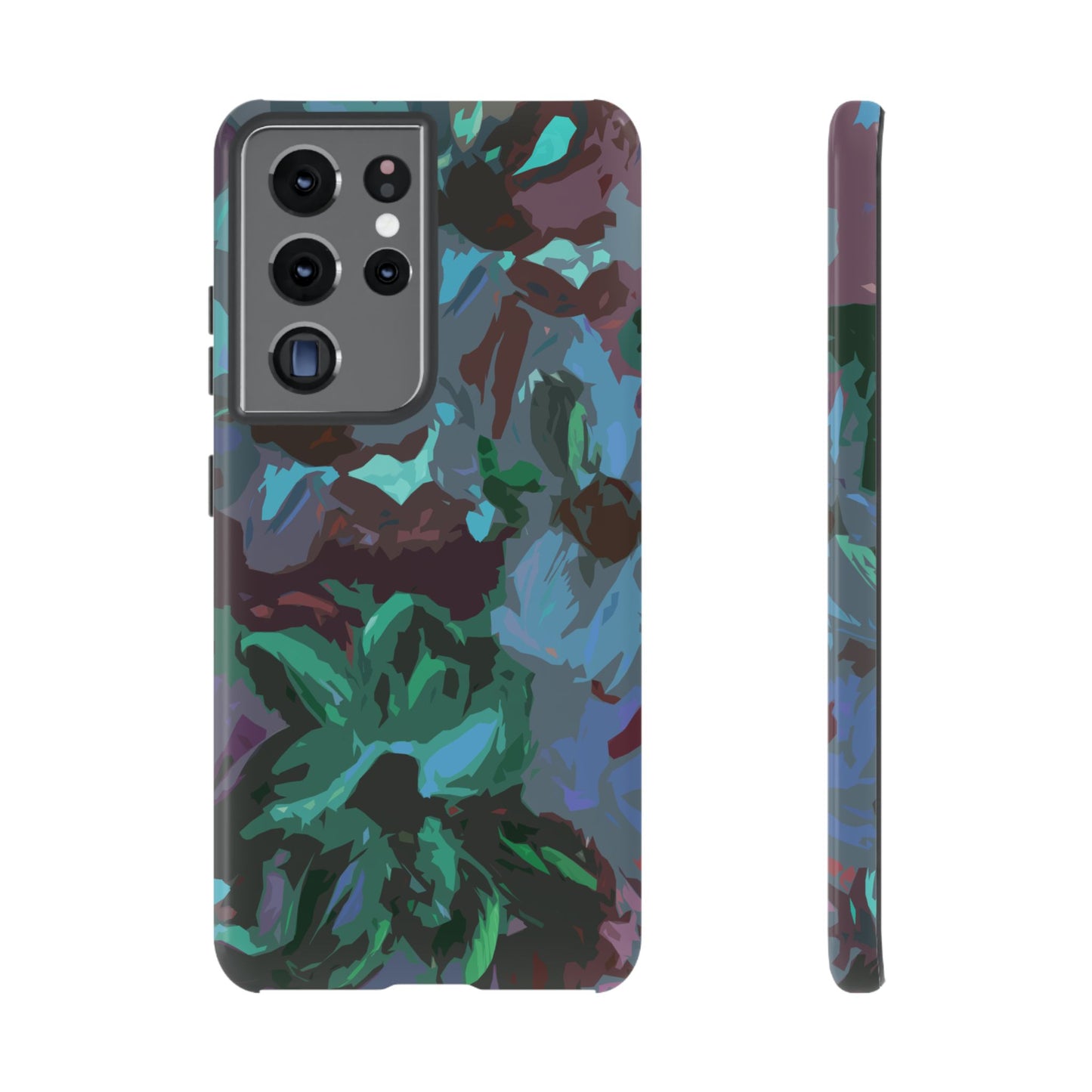 Hand Painted Abstract Colorful Teal Purple Green: Impact-Resistant Phone Case