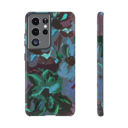 Hand Painted Abstract Colorful Teal Purple Green: Impact-Resistant Phone Case