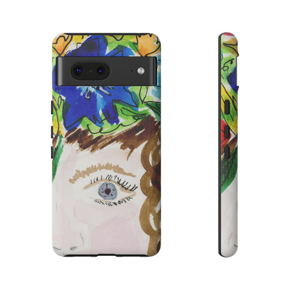 Vera | Hand Painted Girl with Flowers Headdress Colorful Case: Impact-Resistant Phone Cases