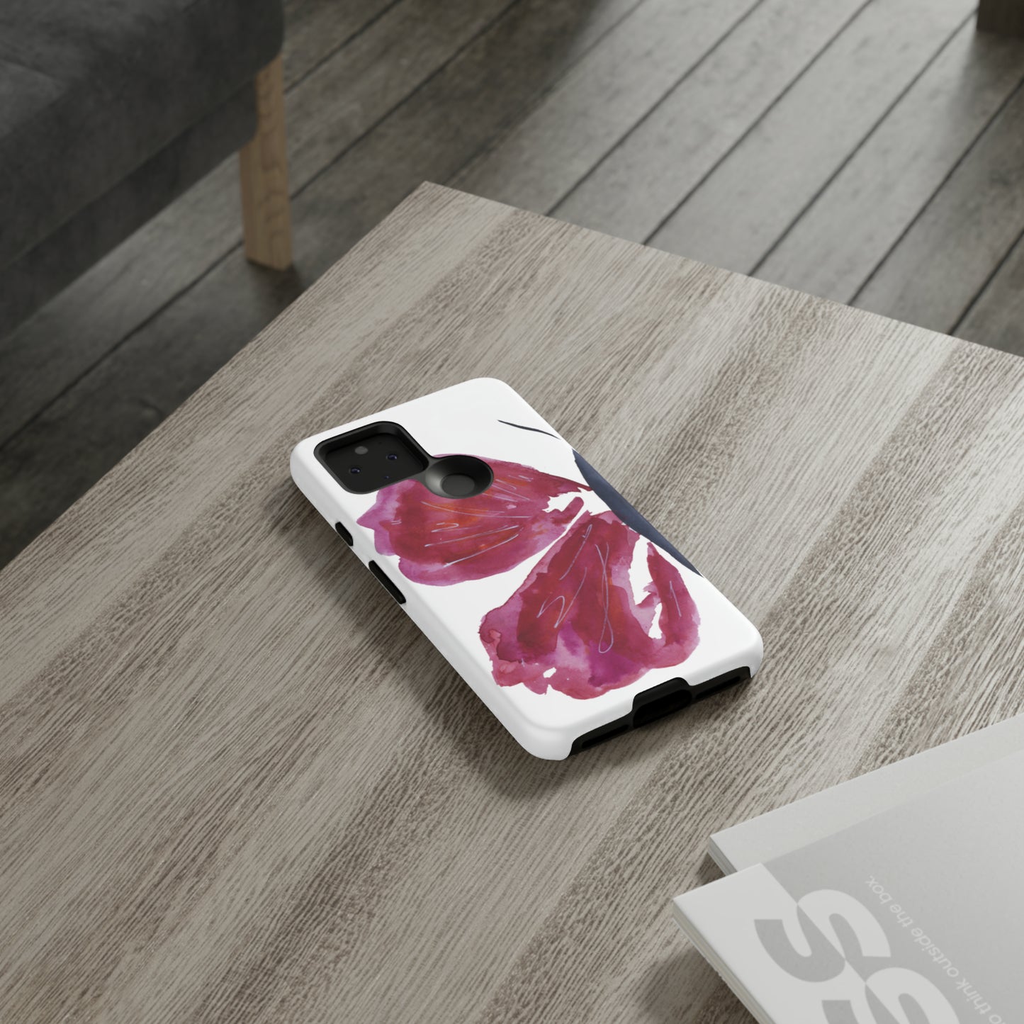 Beautiful Burgundy Butterfly Abstract Hand Painted Cute Phone Case - Tough Case