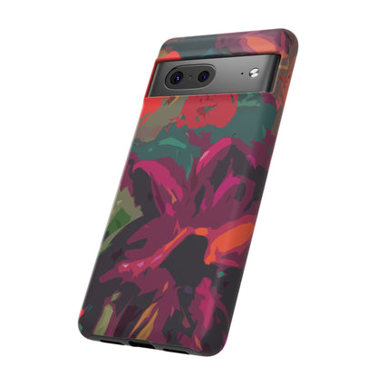 Hand Painted Abstract Colorful Burgundy Teal Orange Red Impact-Resistant Phone Cases