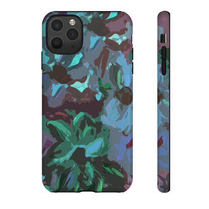 Hand Painted Abstract Colorful Teal Purple Green: Impact-Resistant Phone Case