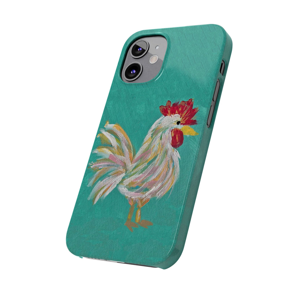 Phone Case hand painted chicken rooster digitized