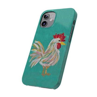 Phone Case hand painted chicken rooster digitized