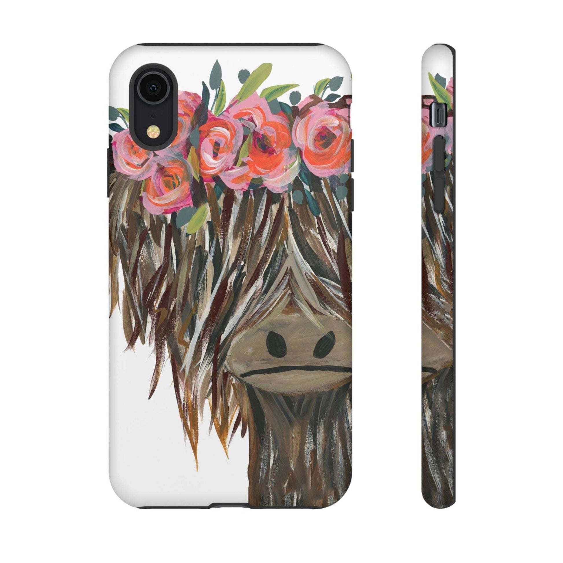 Highland Cow Hand Painted Cute Phone Case - Tough Cases