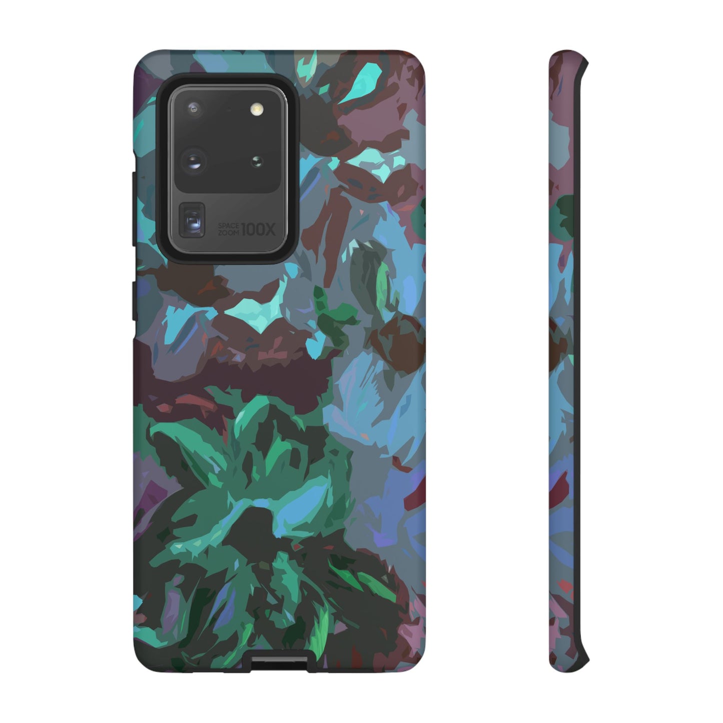 Hand Painted Abstract Colorful Teal Purple Green: Impact-Resistant Phone Case