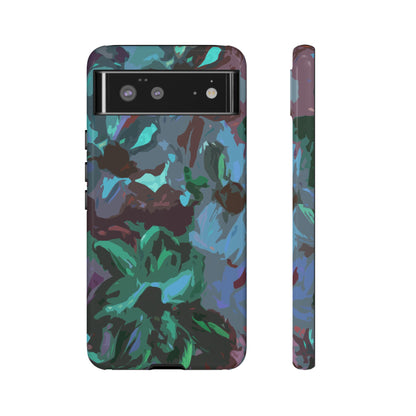 Hand Painted Abstract Colorful Teal Purple Green: Impact-Resistant Phone Case