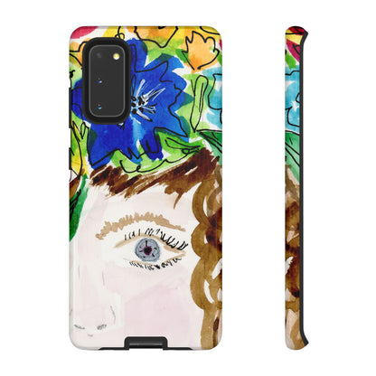 Vera | Hand Painted Girl with Flowers Headdress Colorful Case: Impact-Resistant Phone Cases