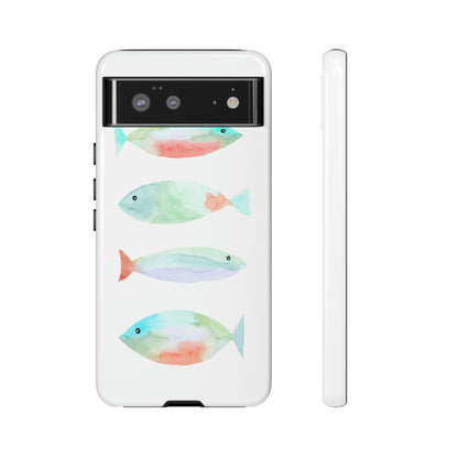 4 Watercolor Fish Hand Painted Cute Phone Case - Tough Case