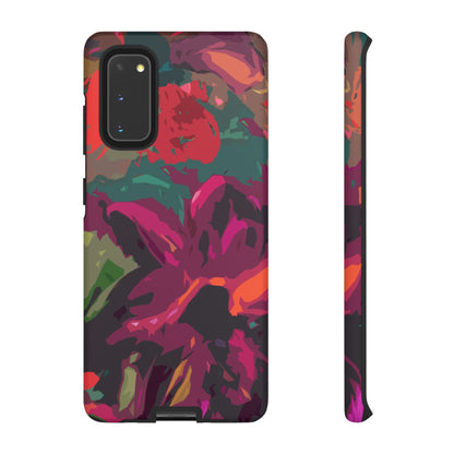 Hand Painted Abstract Colorful Burgundy Teal Orange Red Impact-Resistant Phone Cases