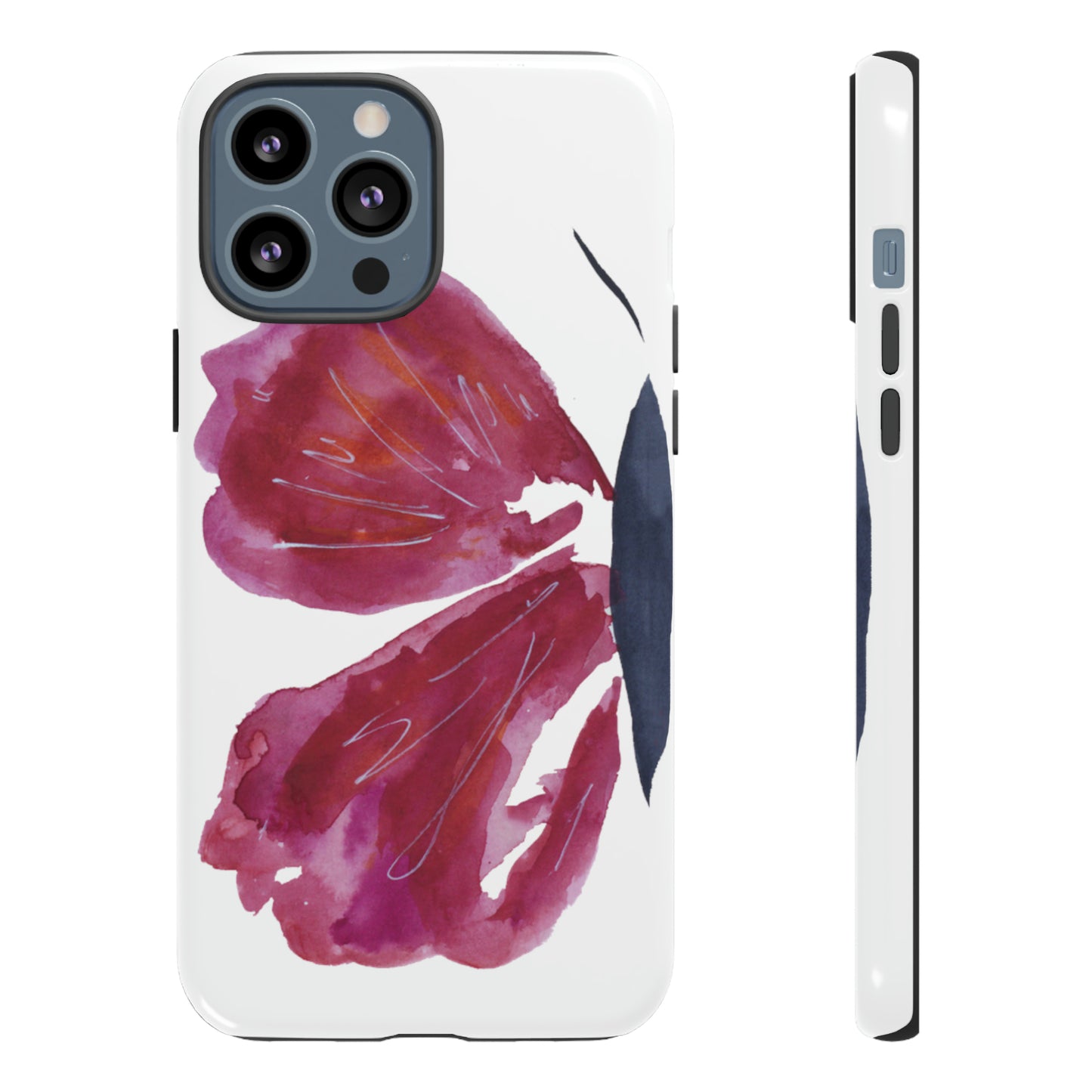 Beautiful Burgundy Butterfly Abstract Hand Painted Cute Phone Case - Tough Case