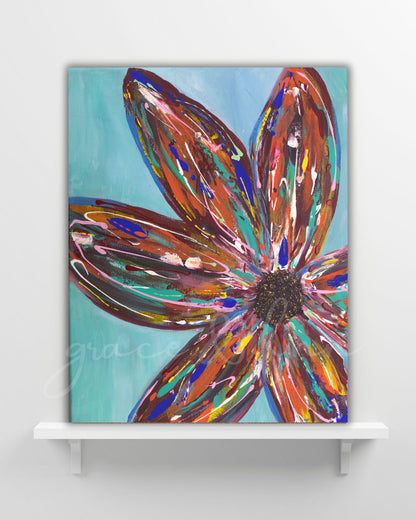 Wild Colorful Floral Painting | 16x20 Canvas