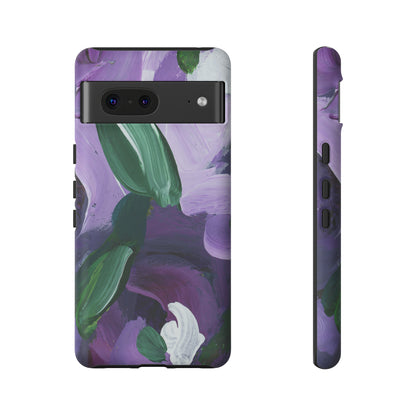 Purple Flowers Hand Painted Abstract Colorful Case: Impact-Resistant Phone Cases