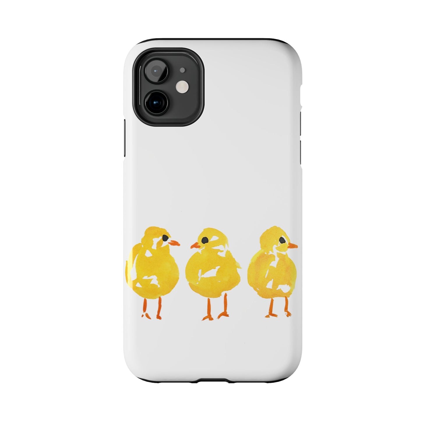 Watercolor 3 Yellow Baby Chicks Phone Case: Tough Case