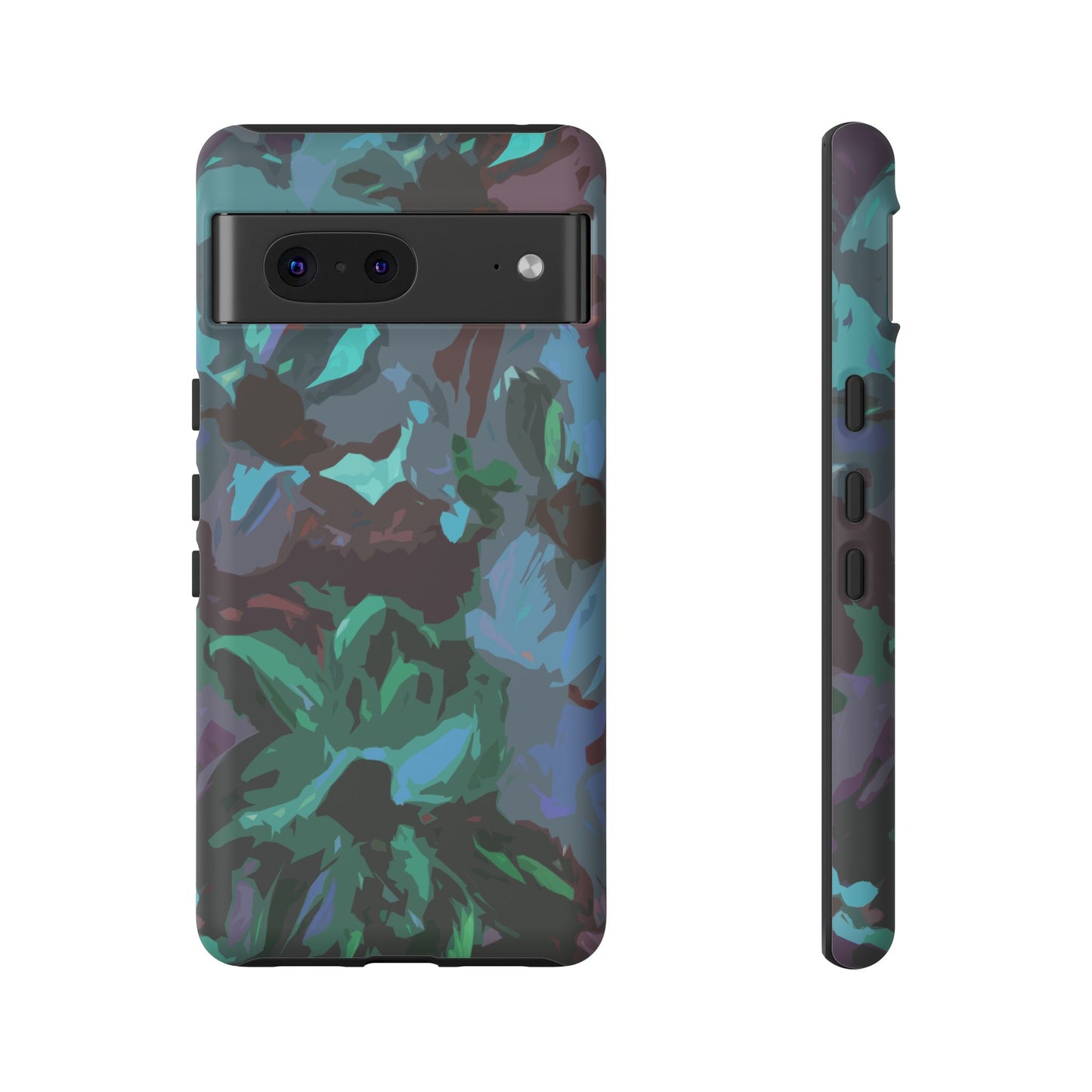 Hand Painted Abstract Colorful Teal Purple Green: Impact-Resistant Phone Case