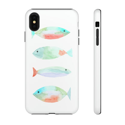 4 Watercolor Fish Hand Painted Cute Phone Case - Tough Case