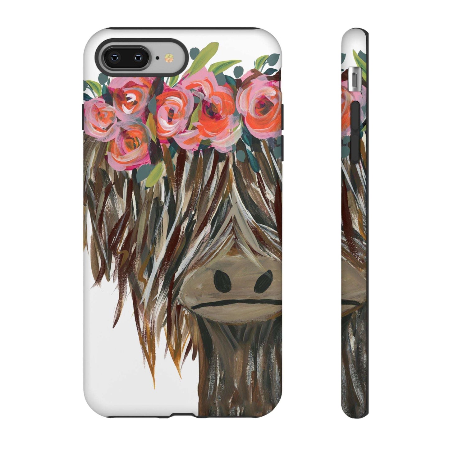 Highland Cow Hand Painted Cute Phone Case - Tough Cases