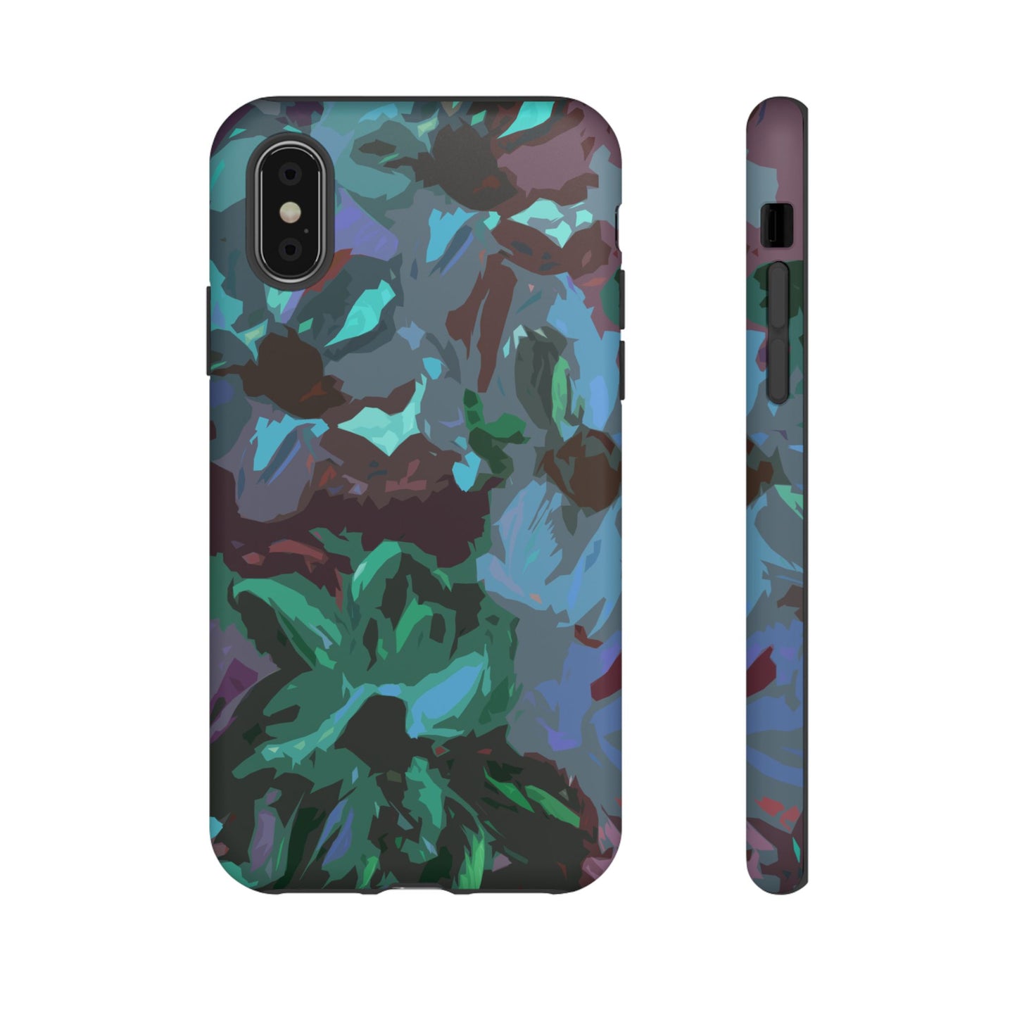 Hand Painted Abstract Colorful Teal Purple Green: Impact-Resistant Phone Case