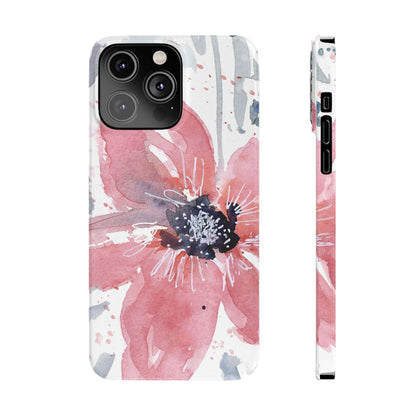 Watercolor Pink Flower Abstract Phone Case: Slim Case