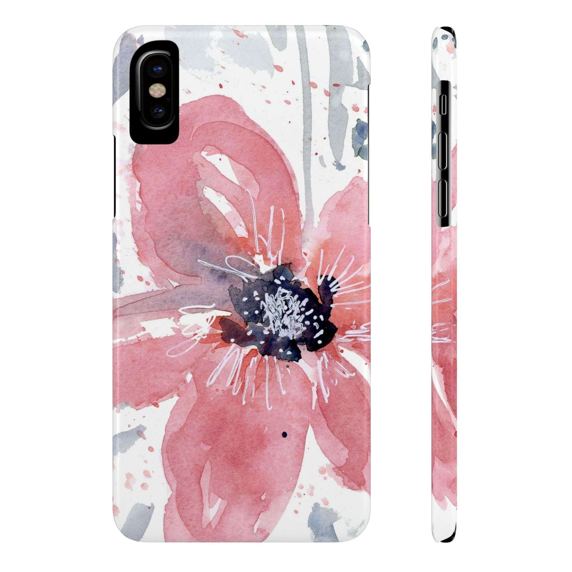 Watercolor Pink Flower Abstract Phone Case: Slim Case