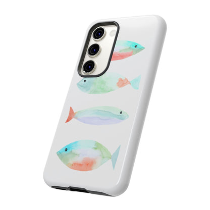 4 Watercolor Fish Hand Painted Cute Phone Case - Tough Case