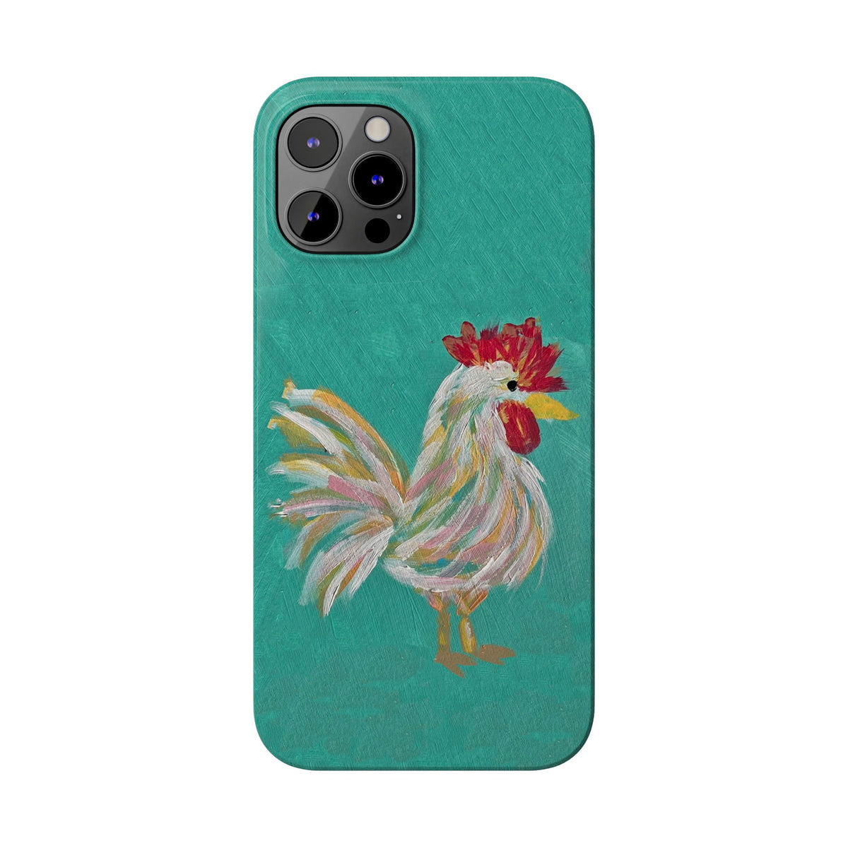 Phone Case hand painted chicken rooster digitized