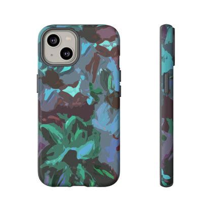 Hand Painted Abstract Colorful Teal Purple Green: Impact-Resistant Phone Case